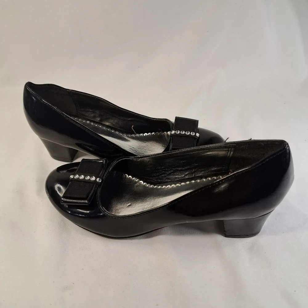 𝅺nina Black Patent Leather Heels Kids Size 3